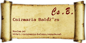 Csizmazia Balázs névjegykártya